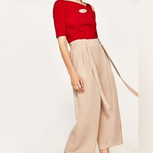 ZARA WIDE LEG CROPPED PANT - BASIC EDITION! HIGH RISE! 🫶🏻